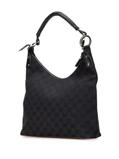 Pre-owned Gucci 2000-2015 Gg Canvas Shoulder Bag In Black