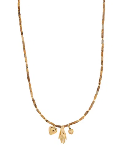 Isabel Marant Heart-hand Necklace In Gold