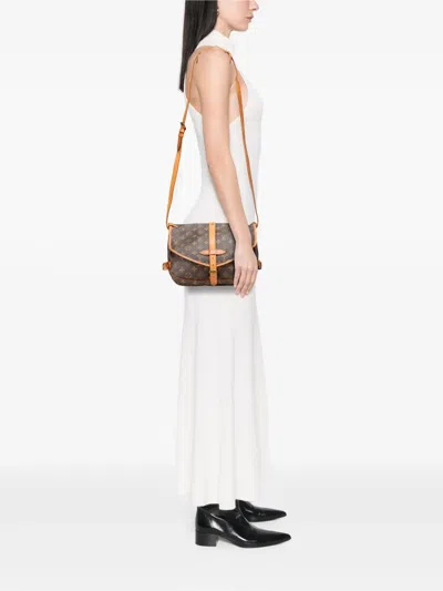 Pre-owned Louis Vuitton 1997 Monogram Saumur 30 Crossbody Bag In Brown