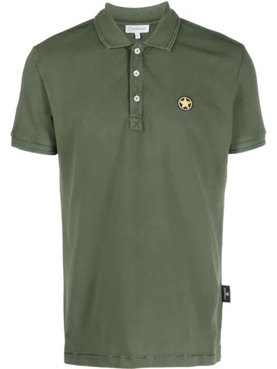 Star Point Logo-patch Polo Shirt In Green