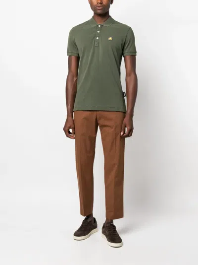 Star Point Logo-patch Polo Shirt In Green