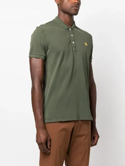 Star Point Logo-patch Polo Shirt In Green