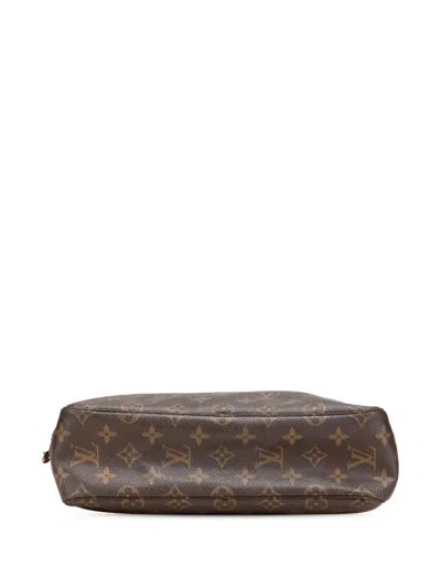 Pre-owned Louis Vuitton 1987 Monogram Trousse Toilette 28 Clutch Bag In Brown