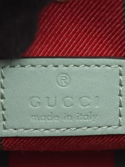 Pre-owned Gucci 2016-2025 Small Gg Supreme Emblem Bucket Bag Satchel In Green