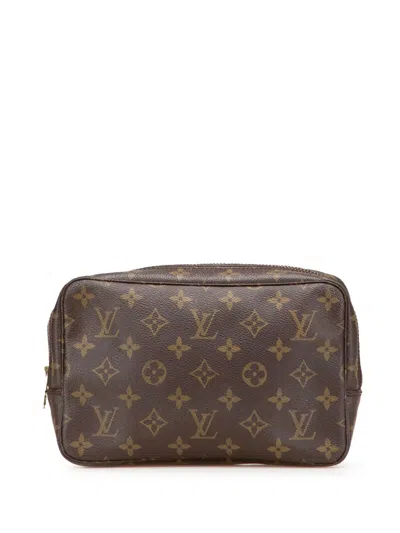 Pre-owned Louis Vuitton 1985 Monogram Trousse Toilette 23 Clutch Bag In Brown
