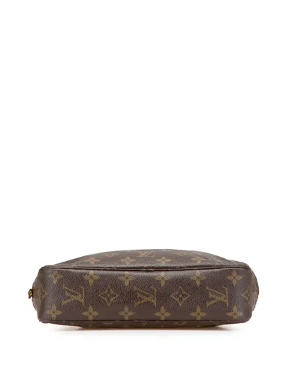 Pre-owned Louis Vuitton 1985 Monogram Trousse Toilette 23 Clutch Bag In Brown