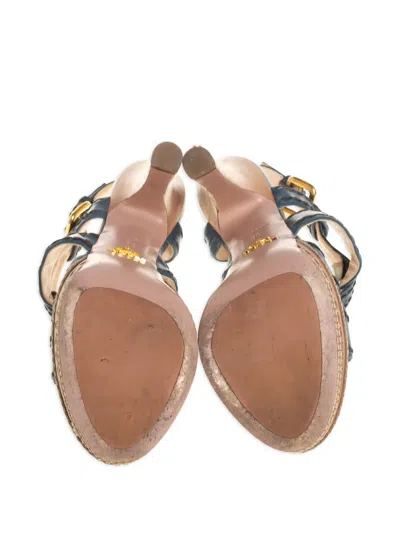 Pre-owned Prada 120mm Platform Cross-strap Sandals