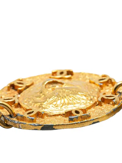Pre-owned Chanel 1950-1970 Gold Plated Sun Lion Necklace Costume Necklace
