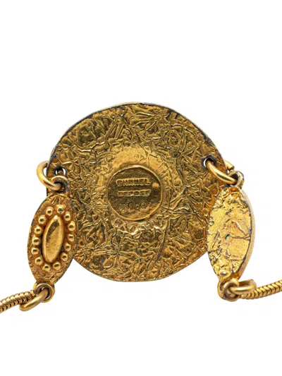 Pre-owned Chanel 1950-1970 Gold Plated Sun Lion Necklace Costume Necklace