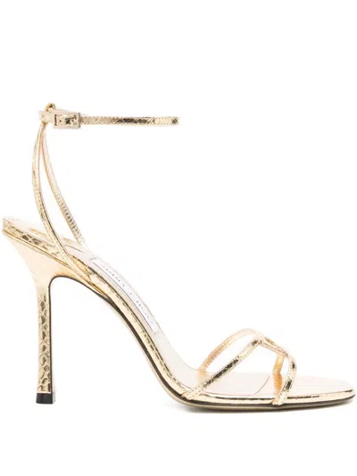 Jimmy Choo 100mm Leather Ankle-strap Sandals