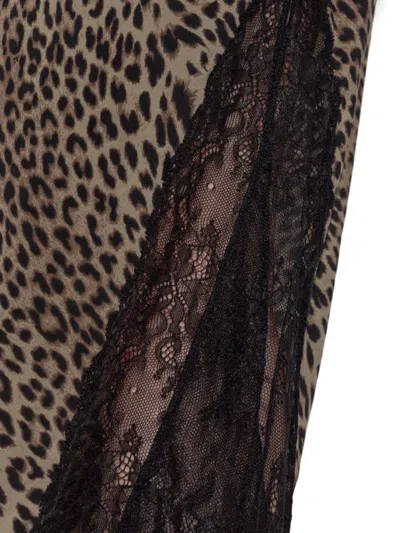Zadig & Voltaire Lace-insert Skirt In Animal Print