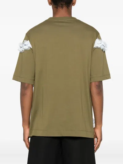 Simone Rocha Ruffle-embellished Cotton T-shirt In Multi