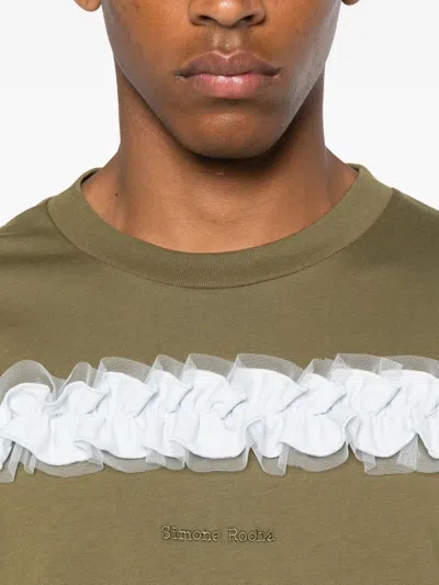 Simone Rocha Ruffle-embellished Cotton T-shirt In Multi
