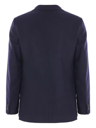 Caruso Double-breasted Wool Jacket In Blue