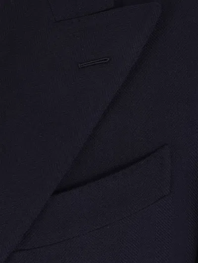 Caruso Double-breasted Wool Jacket In Blue