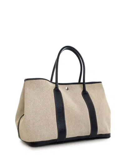 Pre-owned Hermes 2008 Toile And Buffle Skipper Garden Party 36 Tote Bag