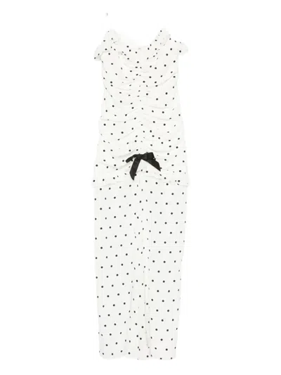 Alessandra Rich Polka Dot-print Ruched Dress In Multi