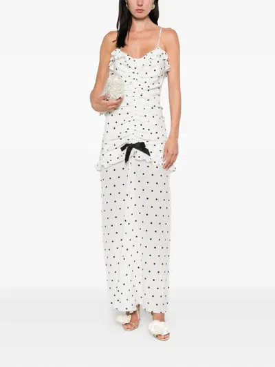 Alessandra Rich Polka Dot-print Ruched Dress In Multi