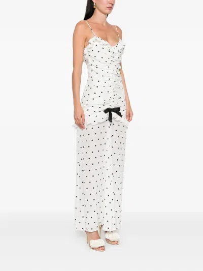 Alessandra Rich Polka Dot-print Ruched Dress In Multi
