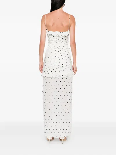 Alessandra Rich Polka Dot-print Ruched Dress In Multi