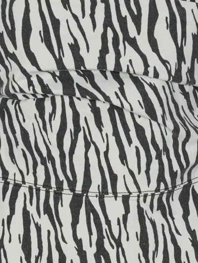 Rotate Birger Christensen Zebra-print Strapless Top In White