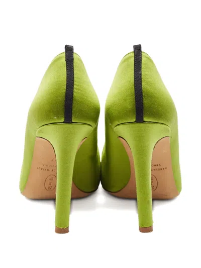Pre-owned Sjp By Sarah Jessica Parker 100mm Satin Crystal-embellished Pumps