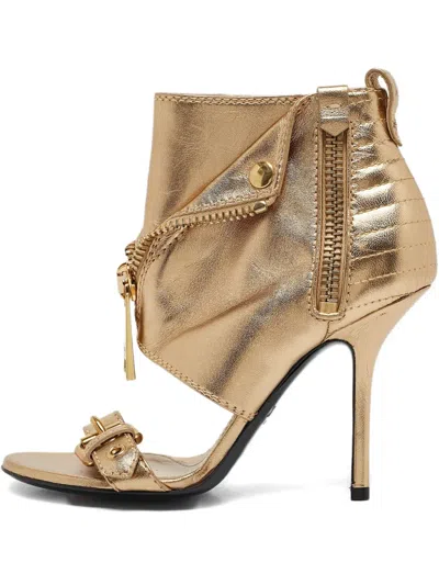 Pre-owned Moschino 110mm Decorative-zip Sandals