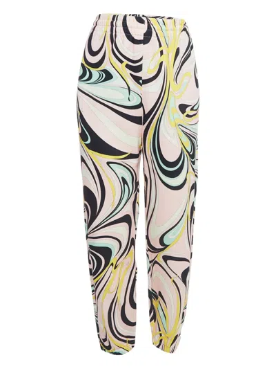 Pre-owned Pucci Wirl-print Cotton Trousers