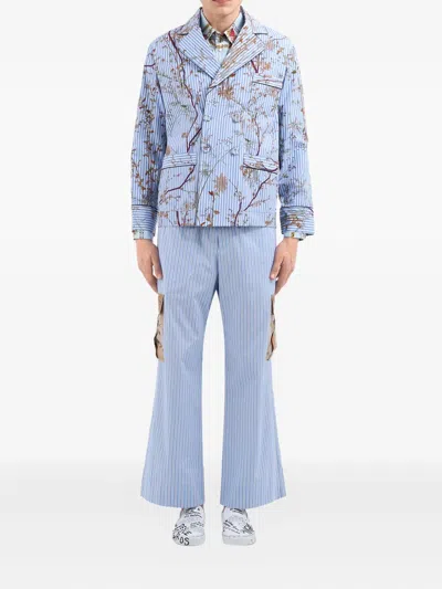 Pierre-louis Mascia Kami Striped Jacket In Blue
