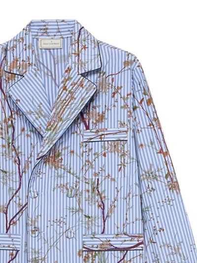 Pierre-louis Mascia Kami Striped Jacket In Blue