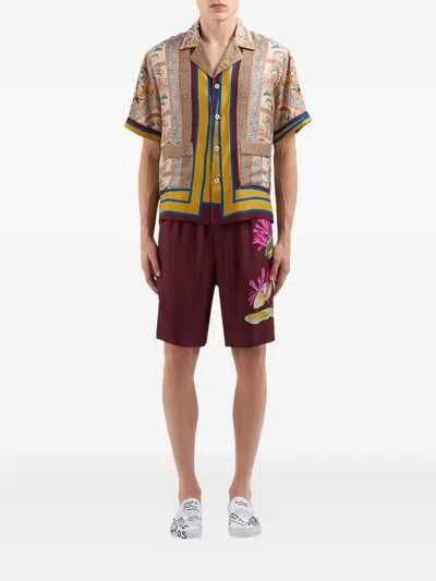 Pierre-louis Mascia Paisley-print Pocket Shirt In Brown