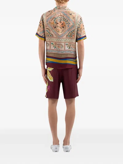Pierre-louis Mascia Paisley-print Pocket Shirt In Brown