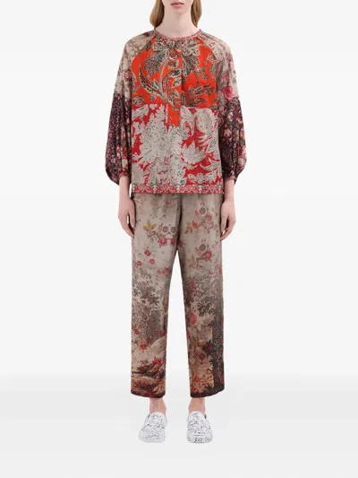 Pierre-louis Mascia Dante Patchwork Balloon-sleeve Shirt In Multi