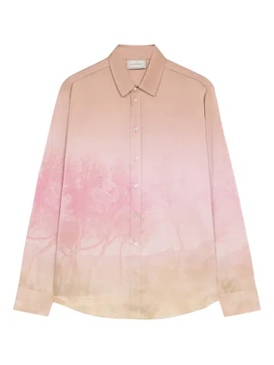 Pierre-louis Mascia Landscape-print Shirt In Neutral