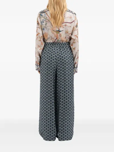 Pierre-louis Mascia Aloe Geometric-print Drawstring Trousers In Multi