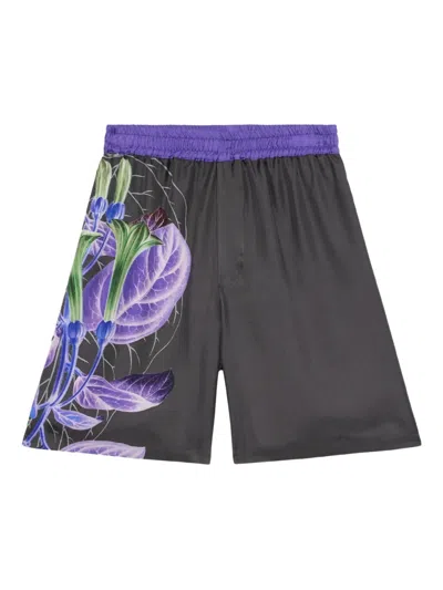 Pierre-louis Mascia Floral-print Elastic-waist Shorts In Multi