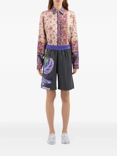 Pierre-louis Mascia Floral-print Elastic-waist Shorts In Multi