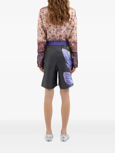 Pierre-louis Mascia Floral-print Elastic-waist Shorts In Multi