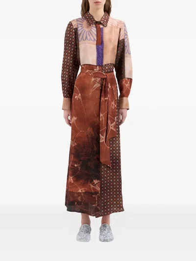 Pierre-louis Mascia Aloe Patchwork Belted Dress