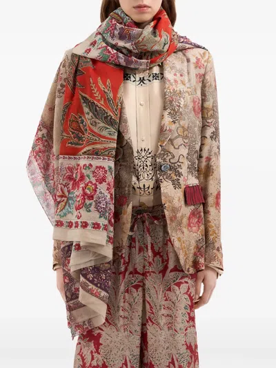 Pierre-louis Mascia Patchwork Floral-print Scarf In Multi