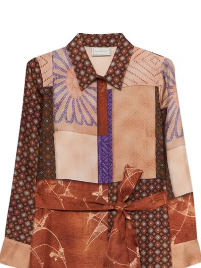 Pierre-louis Mascia Aloe Patchwork Belted Dress