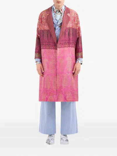 Pierre-louis Mascia Enekam Paisley-print Double-breasted Coat In Neutral
