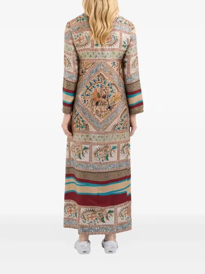 Pierre-louis Mascia Aloe Patterned Long-sleeve Maxi Dress