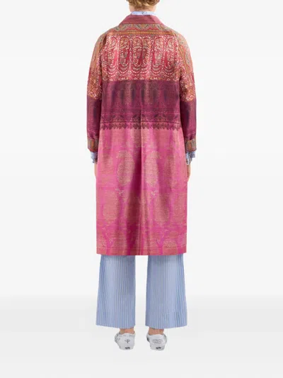 Pierre-louis Mascia Enekam Paisley-print Double-breasted Coat In Neutral
