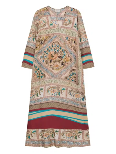 Pierre-louis Mascia Aloe Patterned Long-sleeve Maxi Dress
