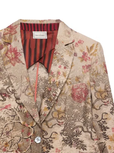 Pierre-louis Mascia Floral-print Blazer In Neutral