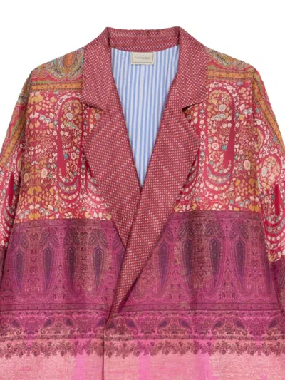 Pierre-louis Mascia Enekam Paisley-print Double-breasted Coat In Neutral