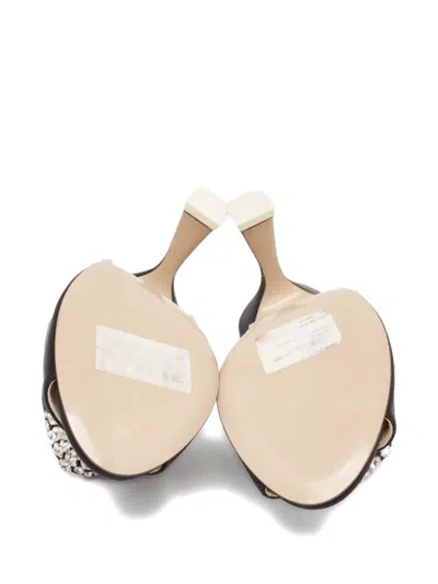 Pre-owned Attico 100mm Crystal-embellished Satin Mules