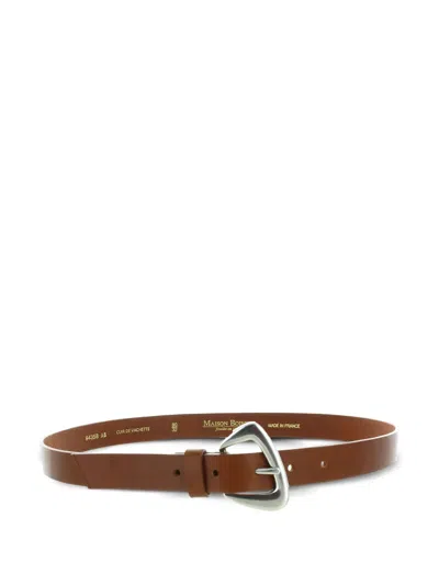 Maison Boinet Leather Triangular-buckle Belt
