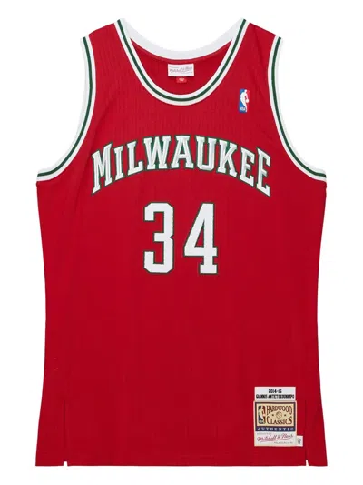 Mitchell & Ness Nba Milwaukee Bucks 2014 Giannis Antetokounmpo Jersey In Red